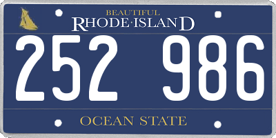 RI license plate 252986