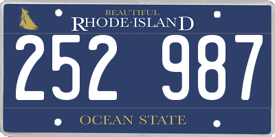 RI license plate 252987