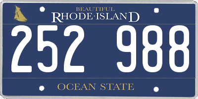RI license plate 252988