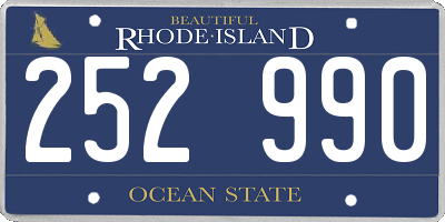 RI license plate 252990