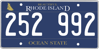 RI license plate 252992