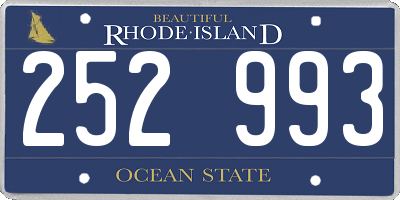 RI license plate 252993