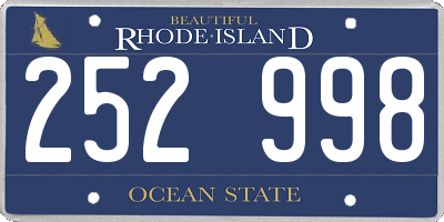 RI license plate 252998