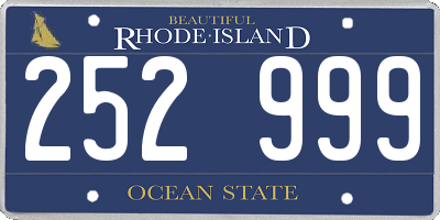 RI license plate 252999