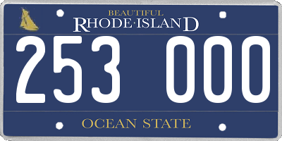 RI license plate 253000
