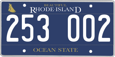 RI license plate 253002