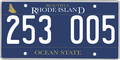 RI license plate 253005