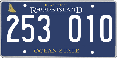 RI license plate 253010