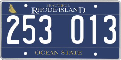 RI license plate 253013