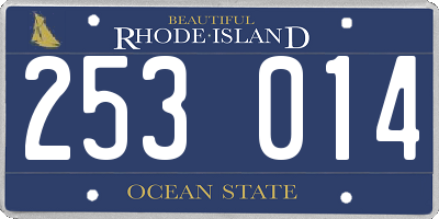 RI license plate 253014