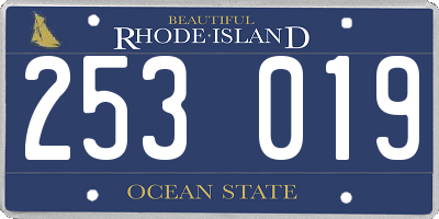 RI license plate 253019