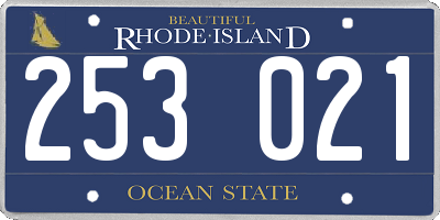 RI license plate 253021