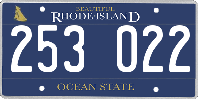 RI license plate 253022