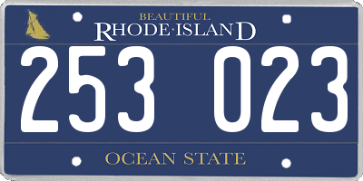 RI license plate 253023