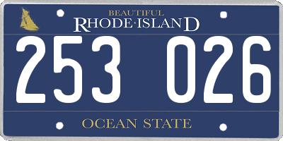 RI license plate 253026
