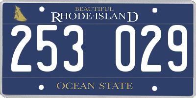 RI license plate 253029