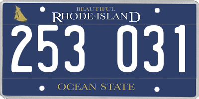RI license plate 253031