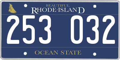 RI license plate 253032