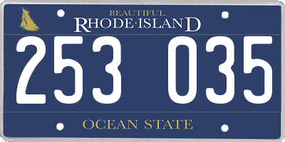 RI license plate 253035
