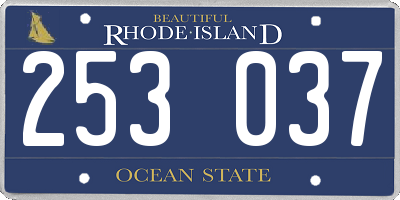 RI license plate 253037