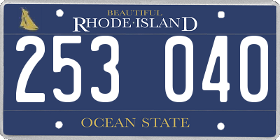 RI license plate 253040