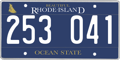 RI license plate 253041