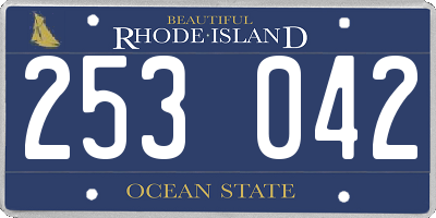 RI license plate 253042