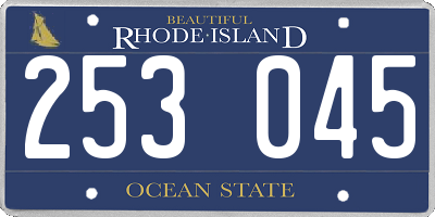 RI license plate 253045