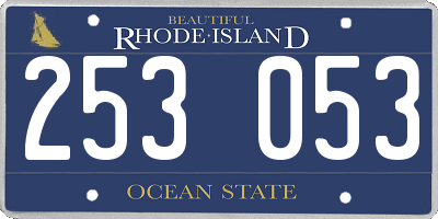 RI license plate 253053