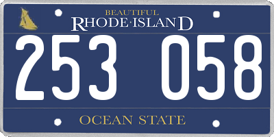 RI license plate 253058