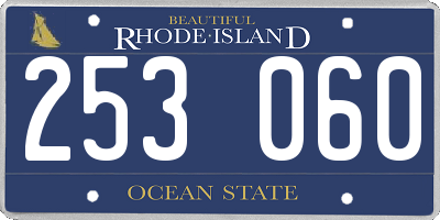 RI license plate 253060