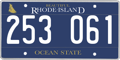RI license plate 253061