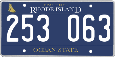 RI license plate 253063