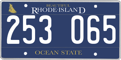 RI license plate 253065