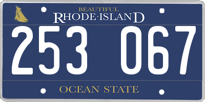 RI license plate 253067