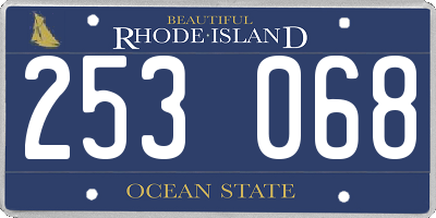 RI license plate 253068
