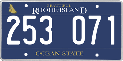 RI license plate 253071