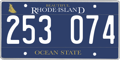 RI license plate 253074