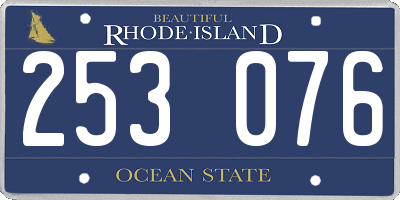 RI license plate 253076