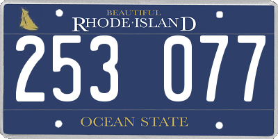 RI license plate 253077