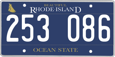 RI license plate 253086