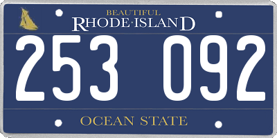 RI license plate 253092