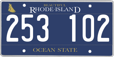 RI license plate 253102