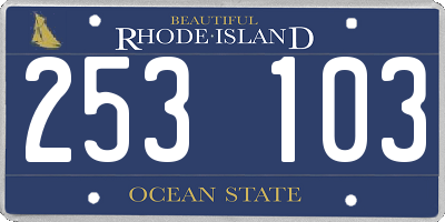 RI license plate 253103