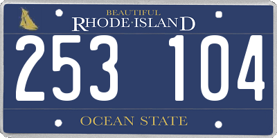 RI license plate 253104