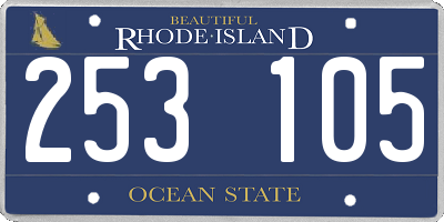 RI license plate 253105