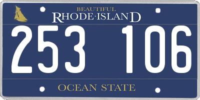 RI license plate 253106