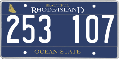 RI license plate 253107