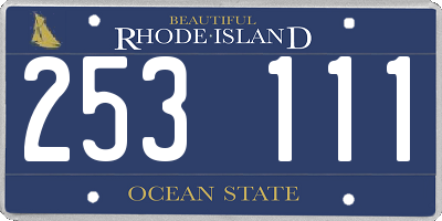 RI license plate 253111