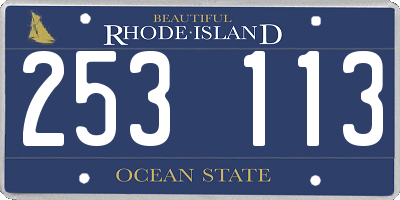RI license plate 253113